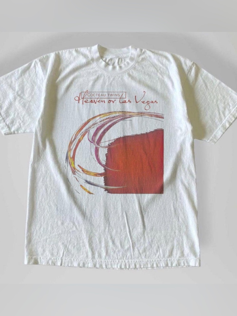 Gildan White 'Heaven or Las Vegas' Graphic Tee, Classic Vintage Style